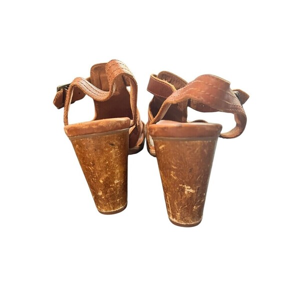 Timberland EK Stafford Leather Gladiator Heels Back Strap Brown Womens Size 9 - Picture 5 of 7